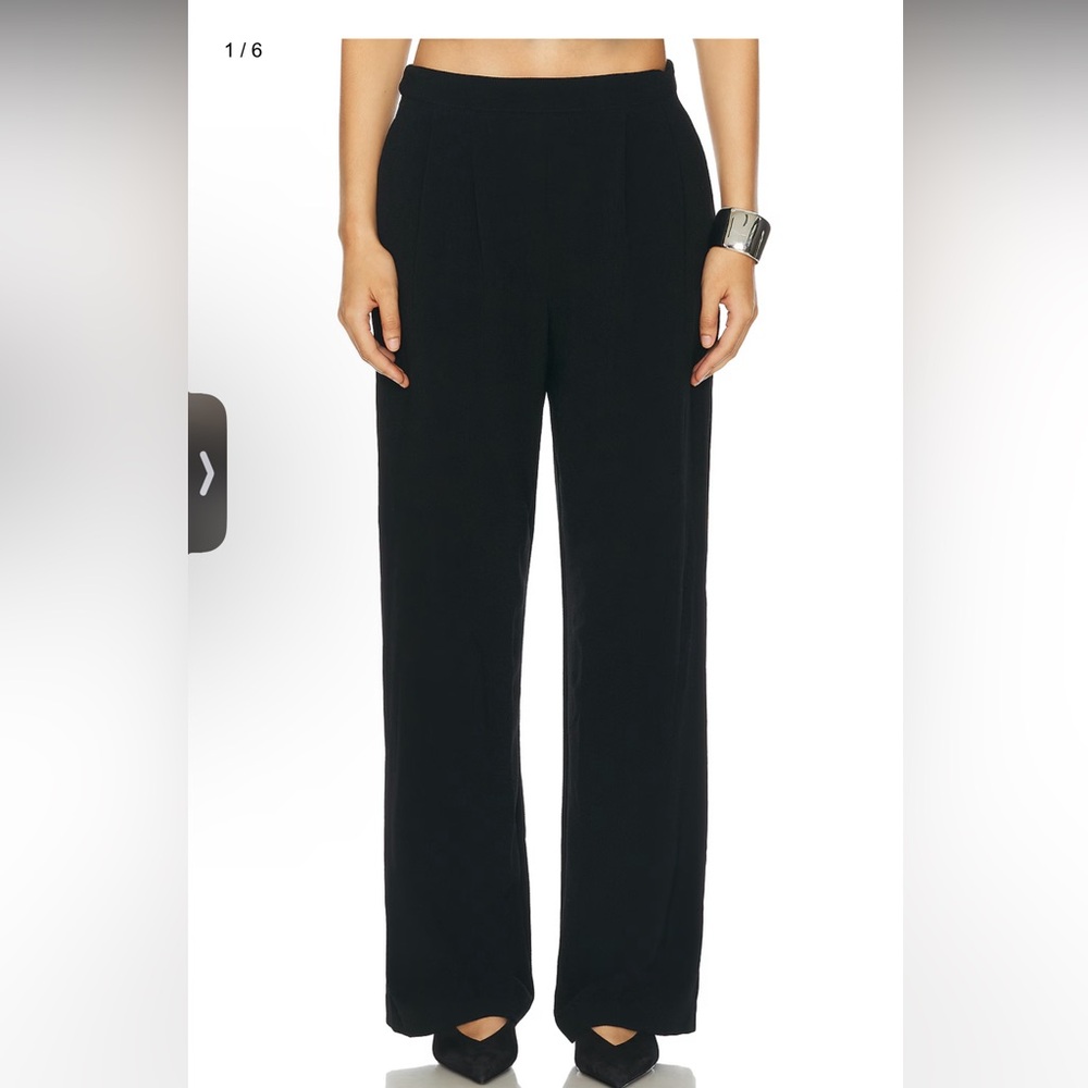 Enzo Costa Crepe Pleated Wide Leg Pant